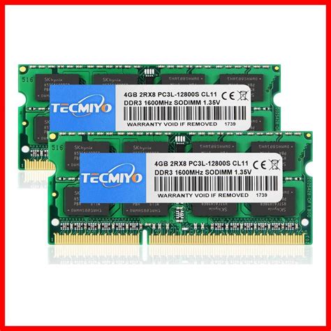 迅速発送テクミヨ ノートpc用メモリ Ddr3 Pc3 12800 Ddr3 1600 4gb×2枚 135v 低電圧 204pin