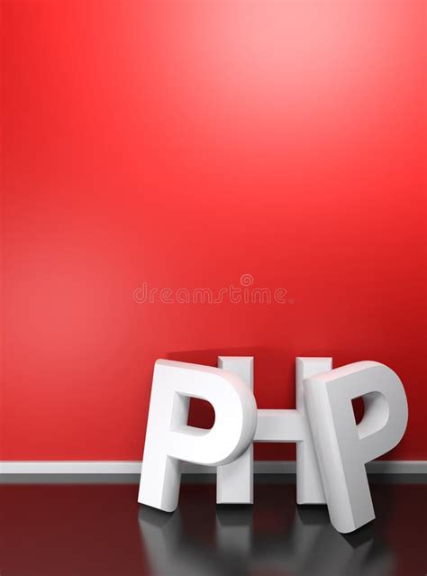 Php White 3d Write At Red Wall Book Cover 3d Rendering Stock