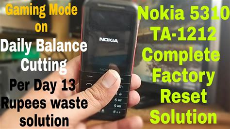 How To Complete Factory Reset Nokia 5310 TA 1212 Security Code