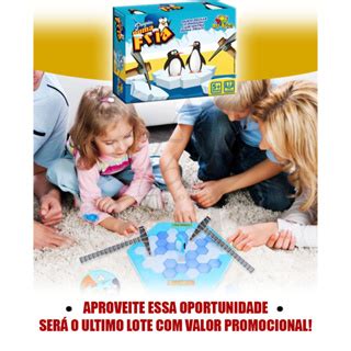 Kit Brinquedos Infantis Pinguim Quebra Gelo Jogos Interativos De Mesa