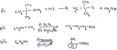 Write The Main Product S In Each Of The Following Reactions I CH3