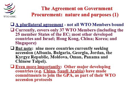 Introduction To The Wto Agreement On Government Procurement