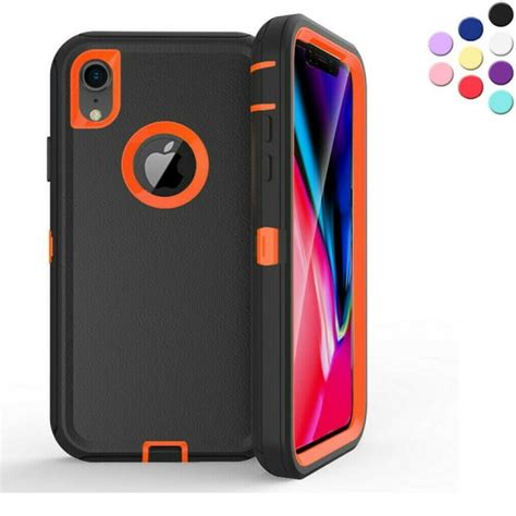 Apple Iphone Xr Case Heavy Duty Shock Proof Shatter Resistant 3 Layer Rubber Orange