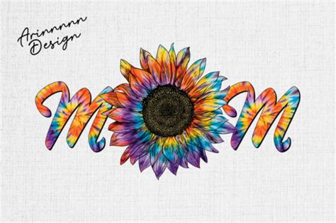 Tie Dye Sunflower Mom Sublimation Graphic By Arinnnnn Design · Creative