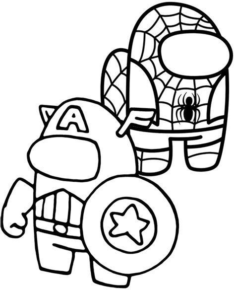 Spiderman And Captain America Coloring Pages