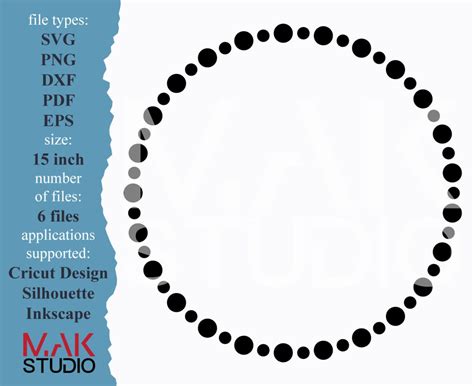 Dotted Circle Svg Dotted Circle Frame Svg Monogram Frame Svg Etsy