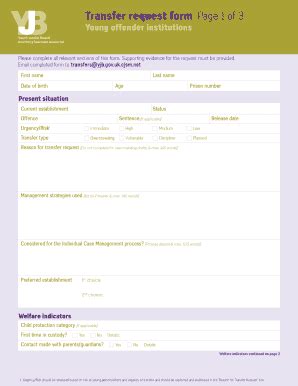 Fillable Online Transfer Request Form Page Of Fax Email Print