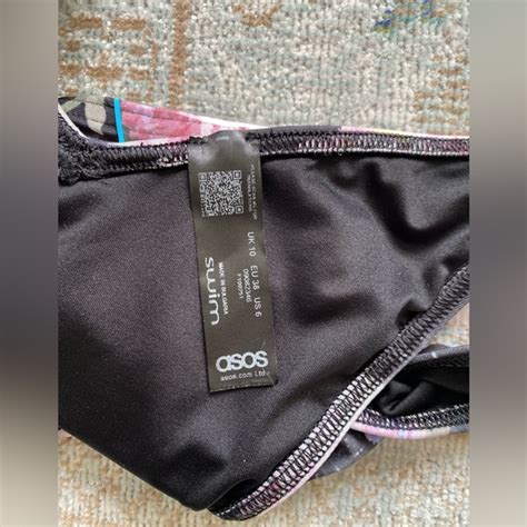 ASOS Swim Asos Design Puff Sleeve Milkmaid Bikini In Galaxy Floral Print Nwot Poshmark