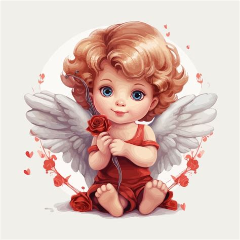 Premium Vector Cupid Flying Angel Baby Valentines Day