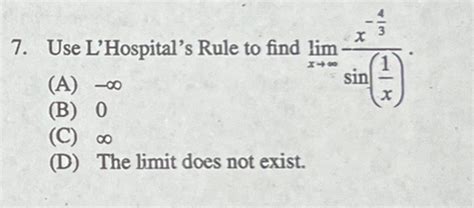 Solved Use L Hospital S Rule To Find Chegg