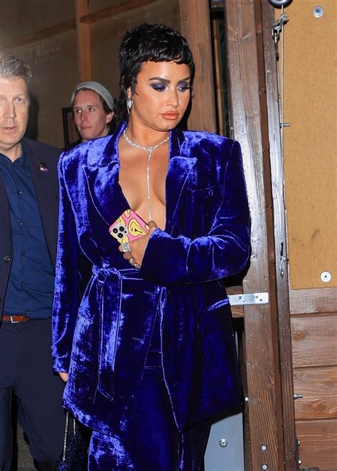 Demi Lovato - Seen in a blue dress leaving Craig's in West Hollywood-05 ...