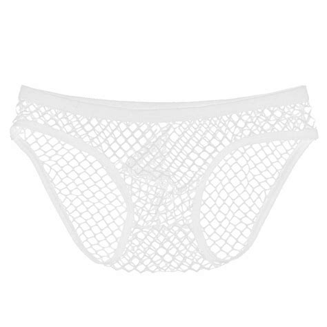 Mens Fishnet Bikini Briefs Fishnet Thongs Bulge Pouch Underwear Stretch Panties EBay