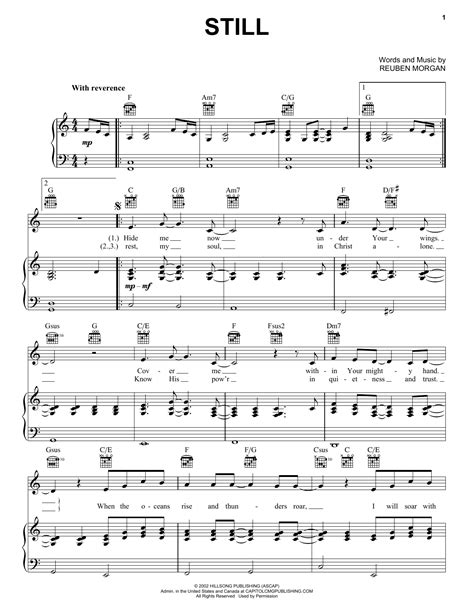 Hillsong Worship Still Sheet Music Chords And Lyrics Download Printable Christian Pdf Score 81283