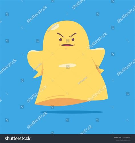 Angry Ghost Emotion Vector Cartoon Character Stock Vector Royalty Free