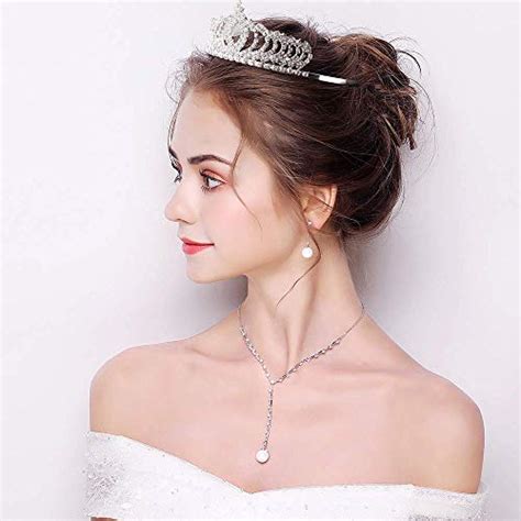 Didder Silver Crystal Tiara Crown For Women 2 Pack Headband Princess