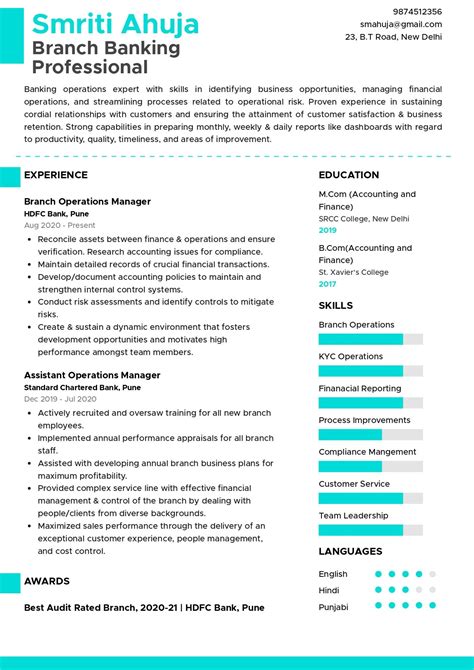 Writing A Resume For Banking And Finance Jobs Examples