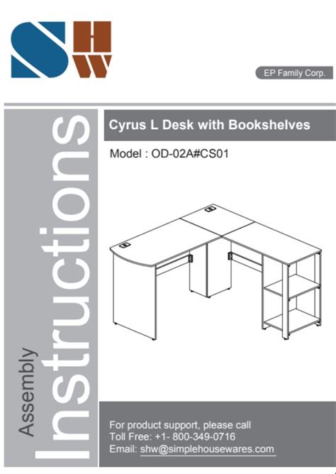 Shw L Shaped Desk Instructions