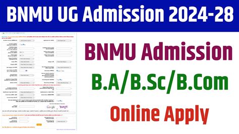 Bnmu Part 1 Admission Date 2024 Bnmu B A B Sc B Com Admission 2024 28