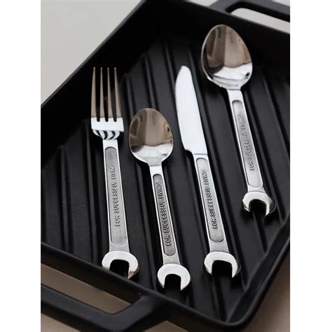 Tableware Stainless Steel 4pcs Flatware Wrench Cutlery Set Dinnerware