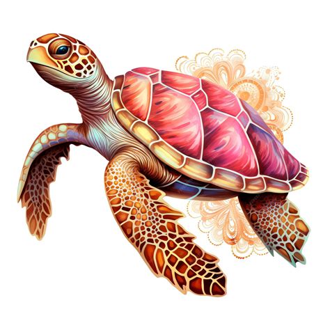 Premium Ai Image Beautiful Pink Elegant Sea Turtles Watercolor Under