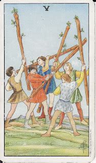 Tarot The Royal Road Five Of Wands V