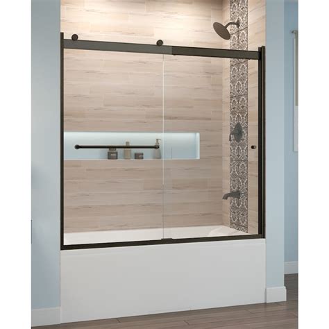 Basco Rotolo 57 In H X 56 In To 60 In W Semi Frameless Sliding Oil Rubbed Bronze Bathtub Door