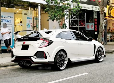 Honda Civic Type R Fk White With Ssr Professor Sp Aftermarket Wheels