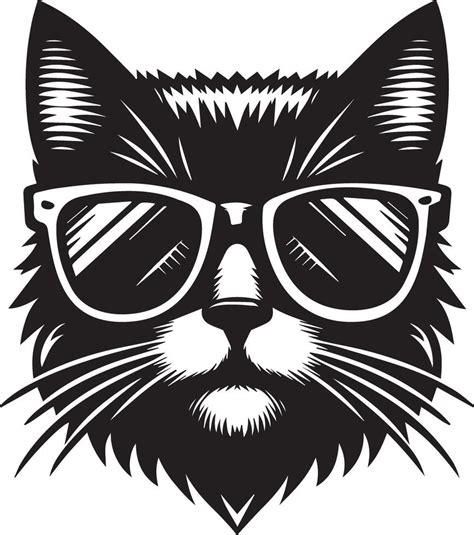 A Cat Wearing Sunglasses On A White Background 47427769 Vector Art At