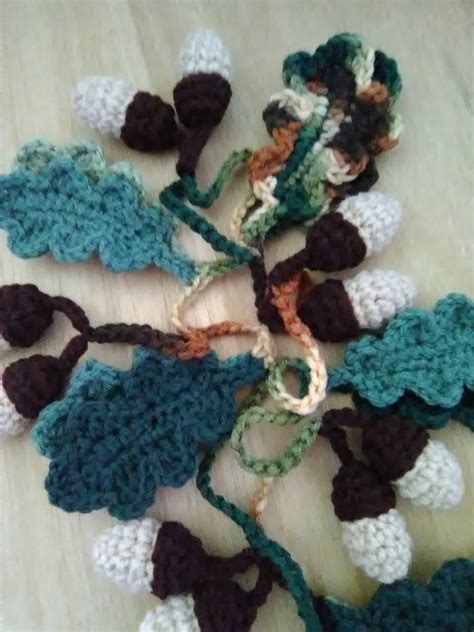 Fall Garland Crochet Oak Leaf Garland Crochet Oak Leaves | Etsy