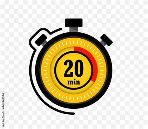 Vecteur Stock Icon Of Timer With 20 Minutes On The Transparent