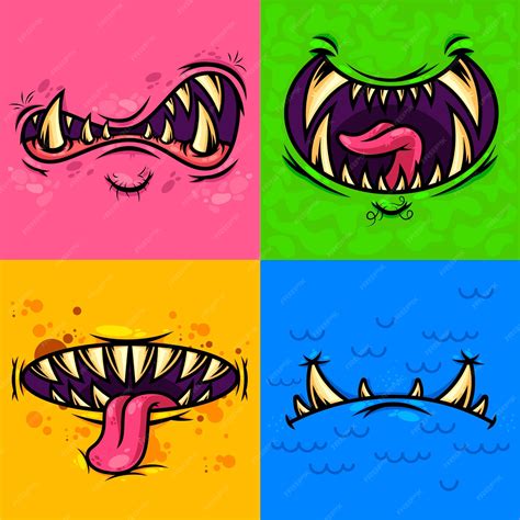 Boca De Monstro - Boca de monstro definida | Vetor Premium