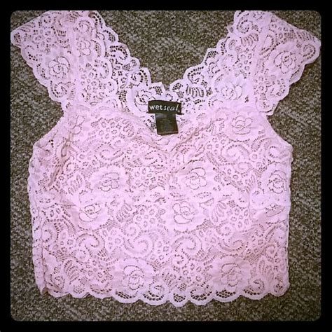 Pink Lace Crop Top Super Cute Style