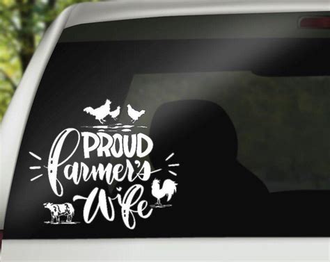 Proud Farmer S Wife Decal Farmer Decal Farming Etsy Farmer Wife