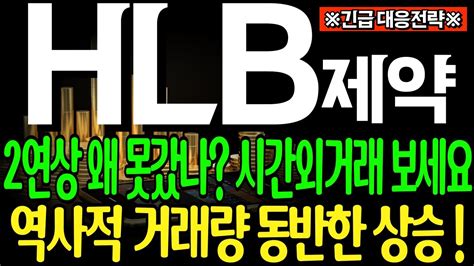 HLB 제약 역사적 거래량 오늘 2연상 못간 이유 시간외 움직임에서 보입니다 HLB hlb주가전망 리보세라닙