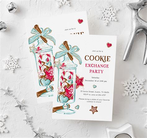 Cookie Exchange Invitation Template Editable Cookie Exchange Etsy