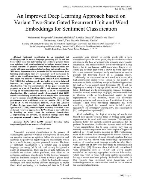 An Improved Deep Learning Approach Based On Variant Two State Gated