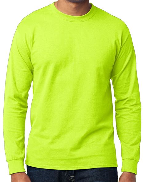 Mens High Visibility Long Sleeve T Shirt Neon Green Small