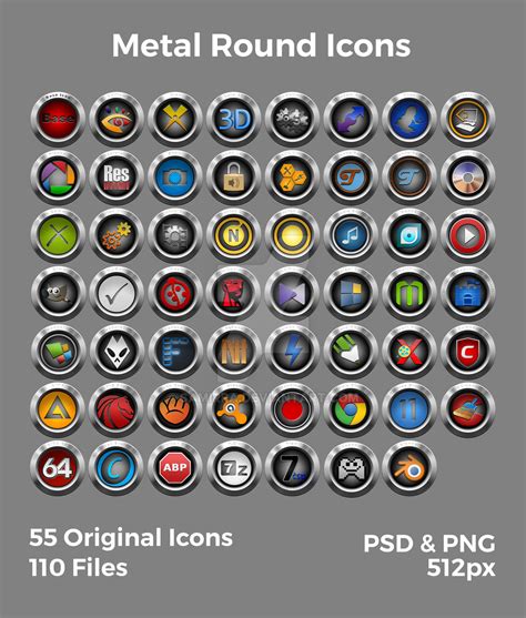 Metal Round Icons by SamirPA on DeviantArt