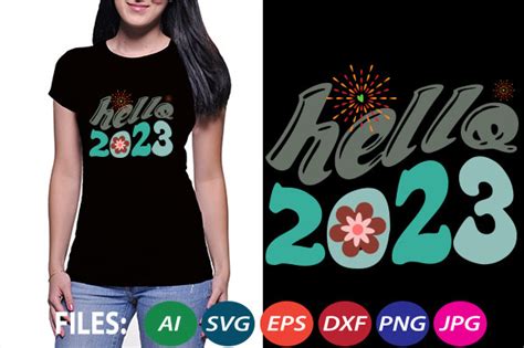 Hello 2023 Retro T Shirt Design Graphic By Al Bari · Creative Fabrica