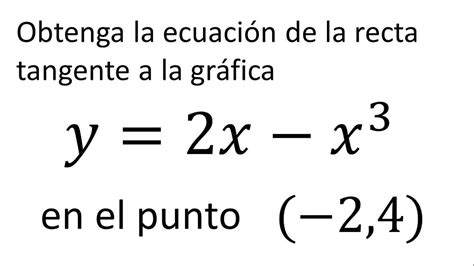 Ecuación de la recta tangente a una curva Ejemplo 1 YouTube