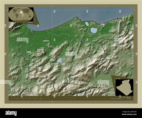 El Tarf Provincia De Argelia Mapa De Altura Coloreado En Estilo Wiki