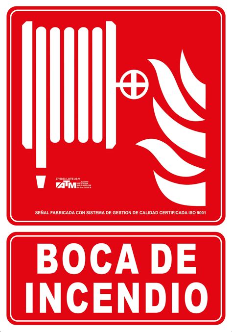 Atm Señalización Señal Boca De Incendio Pvc