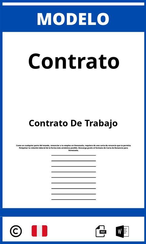 Modelo De Contrato De Trabajo En Word 2025