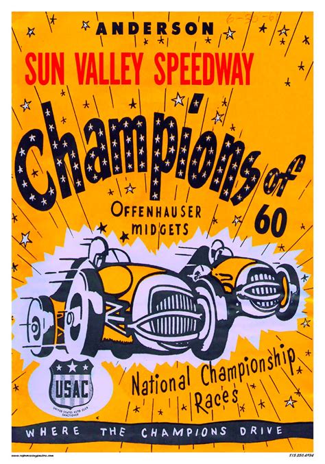 Vintage Reproduction Racing Poster Sun Valley Speedway Champions Etsy