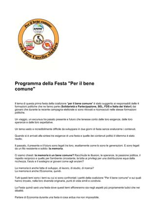 Programma Festa Per Il Bene Comune Pdf