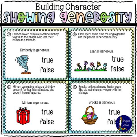 Building Character Showing Generosity Task Cards Made By Teachers