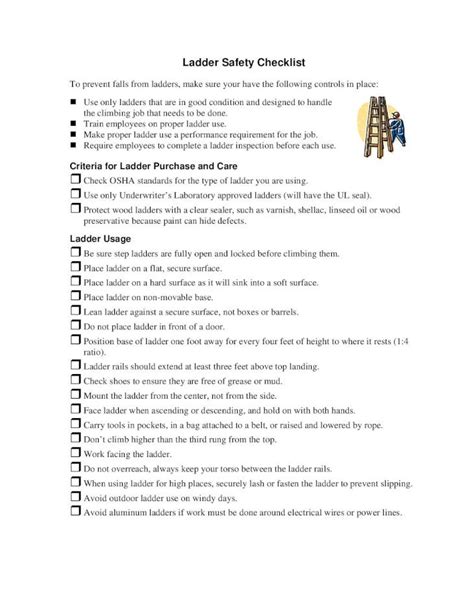 (PDF) 13 Ladder Safety Checklist - Home | Occupational Safety · PDF ...