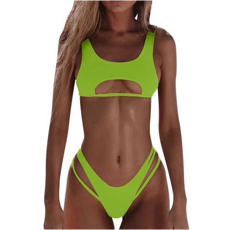 QUYUON Swimsuits Bikini For Curvy Women Two Piece Beach Bathing Suit