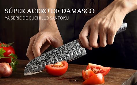 Xinzuo Cuchillo De Santoku Cm De Acero Damasco Profesional