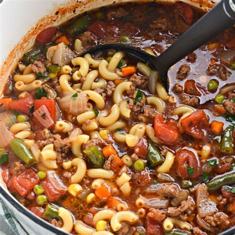 Hamburger Macaroni Soup Recipe Ready In Mins